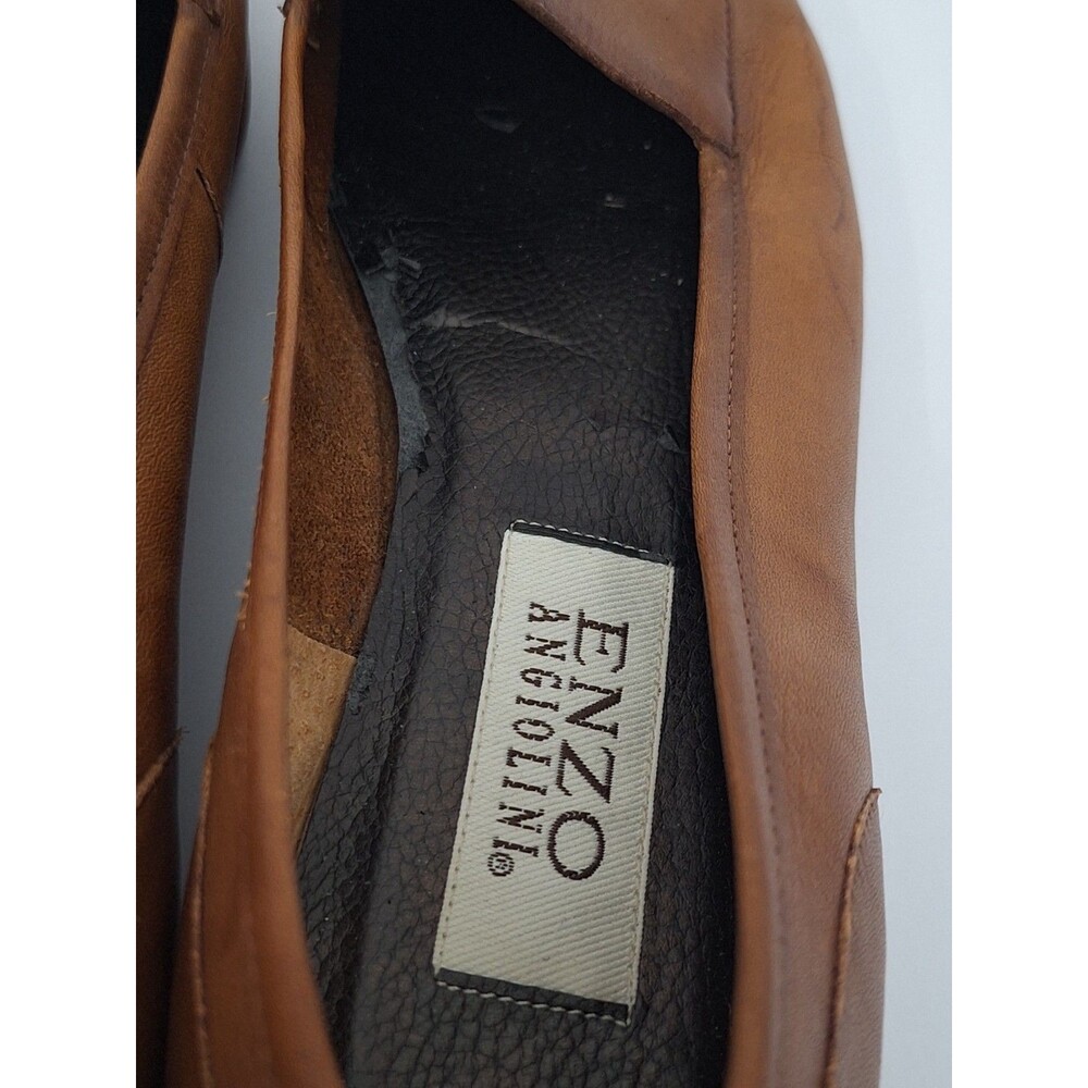 Enzo Angiolini Brown Leather Loafers Women's Sz 9M Slip On Made In Italy Luxury - Picture 7 of 12